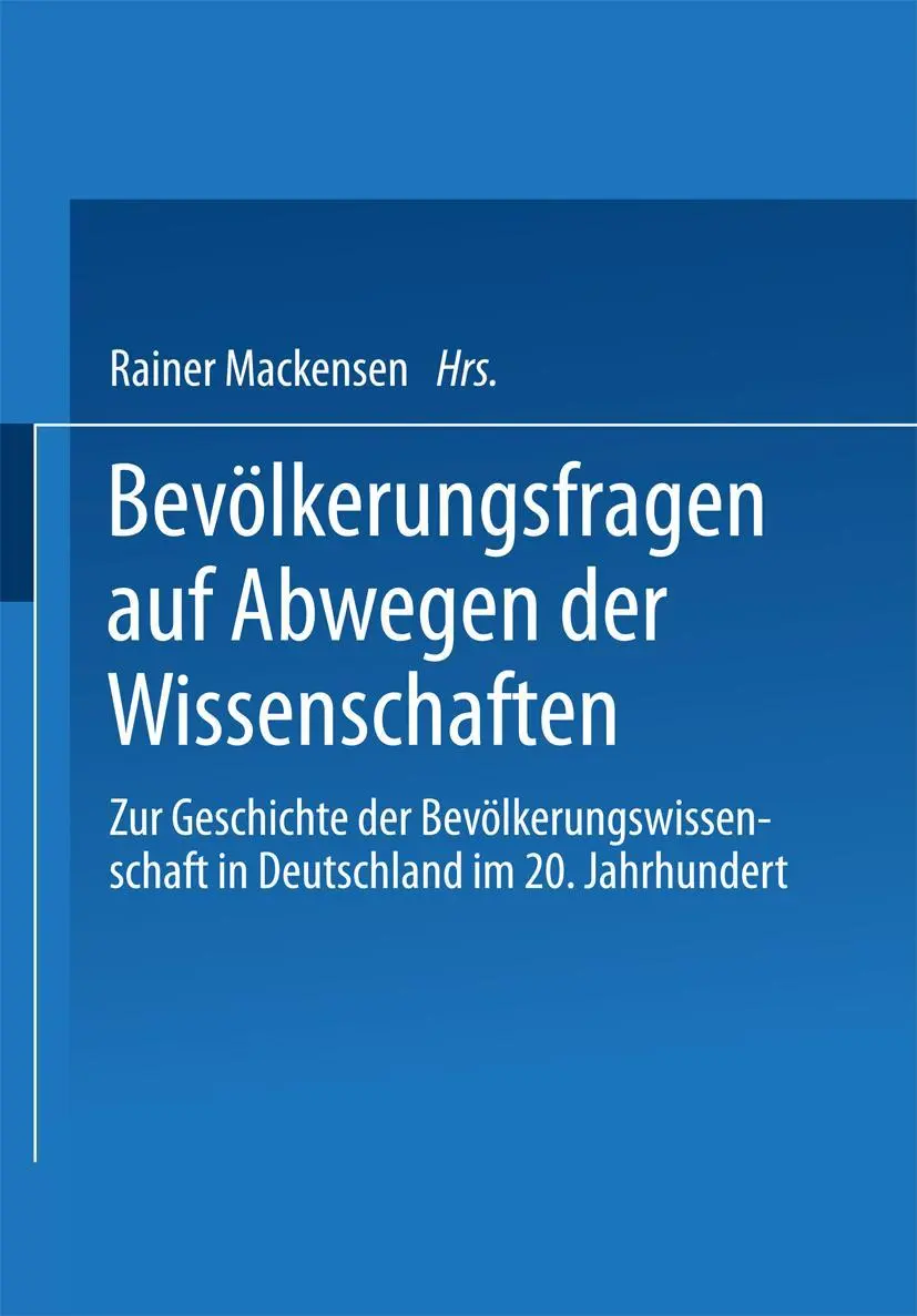 Cover: 9783810020505 | Bevölkerungsfragen auf Abwegen der Wissenschaften | Rainer Mackensen