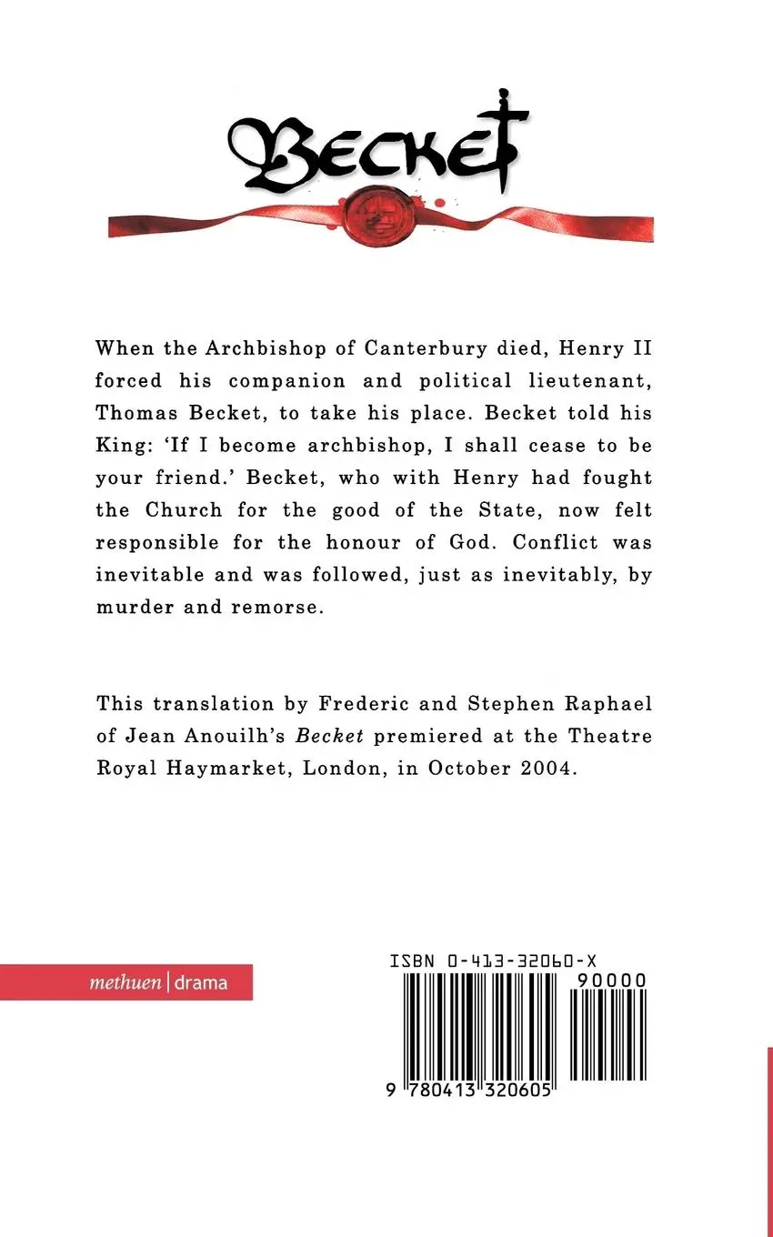 Rückseite: 9780413320605 | Becket | Jean Anouilh | Taschenbuch | Kartoniert / Broschiert | 2006