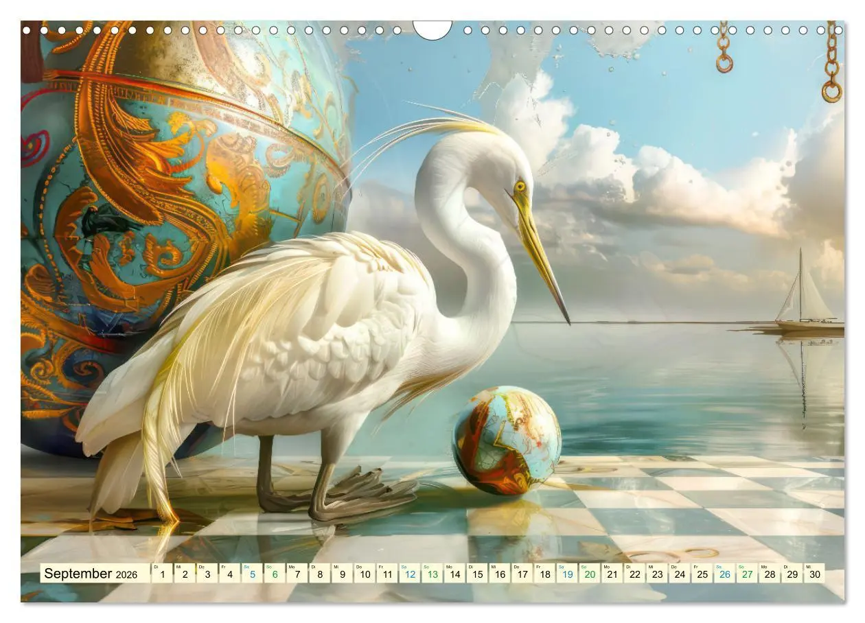Bild: 9783457370605 | Farbenfrohe Fantasievögel (Wandkalender 2026 DIN A3 quer), CALVENDO...