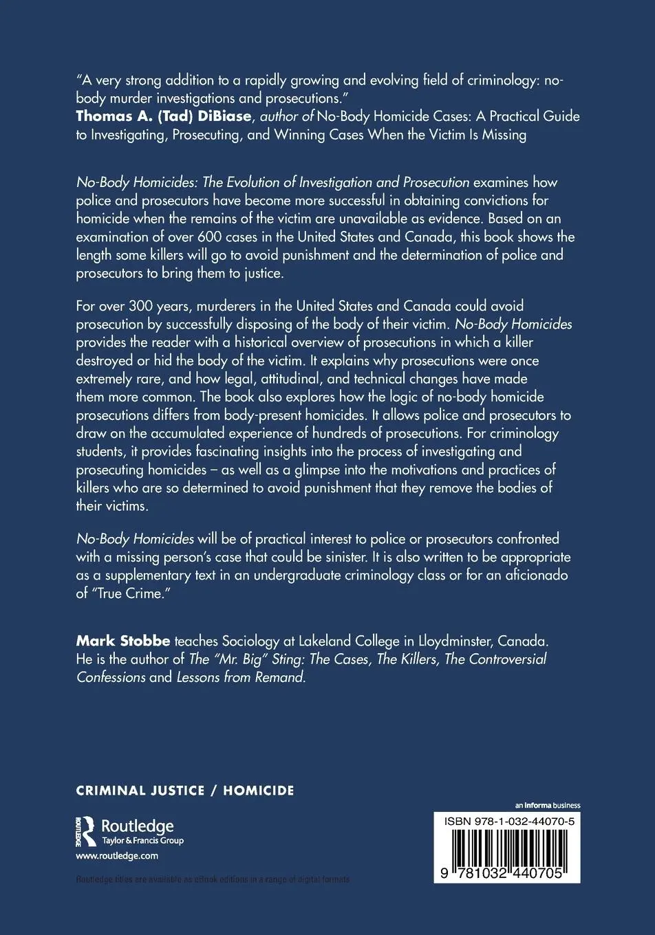 Rückseite: 9781032440705 | No-Body Homicides | The Evolution of Investigation and Prosecution