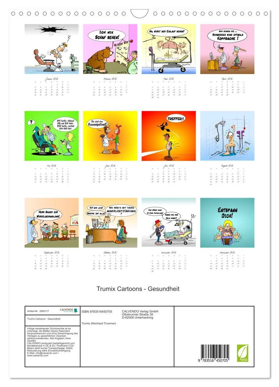 Bild: 9783516450705 | Trumix Cartoons - Gesundheit (Wandkalender 2026 DIN A3 hoch),...
