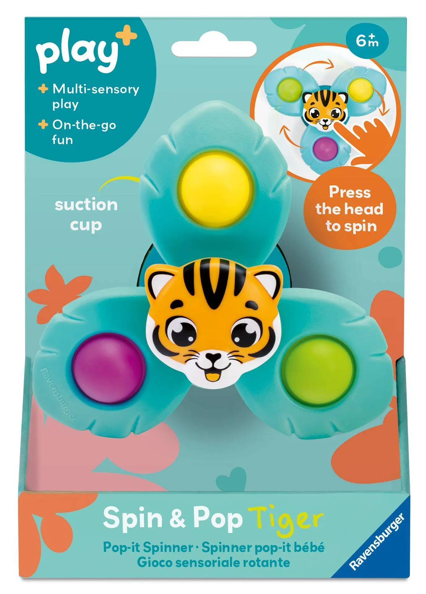 Cover: 4005555340805 | Play+ Spin &amp; Pop: Tiger - ab 6 Monate | Spiel | Play+ | 12034080