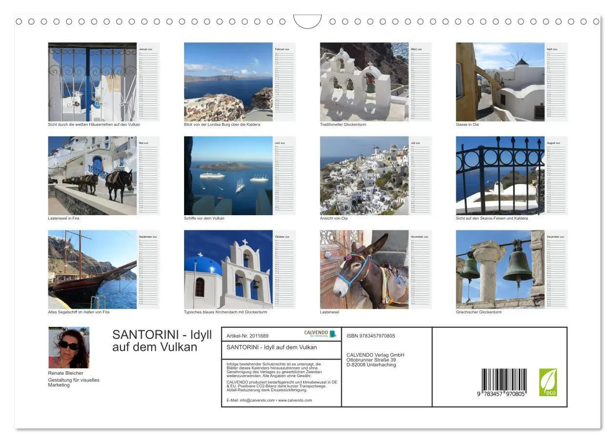 Bild: 9783457970805 | SANTORINI - Idyll auf dem Vulkan (Wandkalender 2026 DIN A3 quer),...