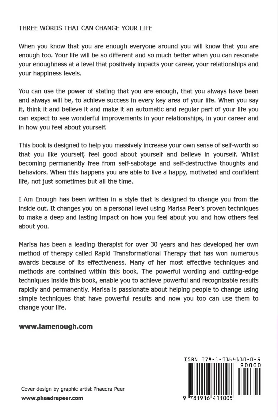 Rückseite: 9781916411005 | I Am Enough | Mark Your Mirror And Change Your Life | Peer Marisa
