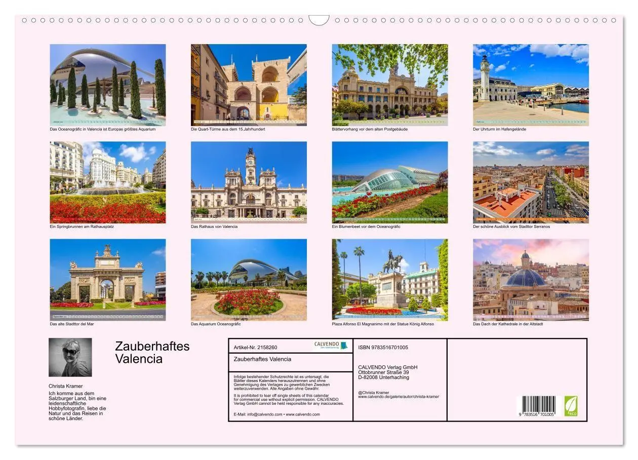 Bild: 9783516701005 | Zauberhaftes Valencia (Wandkalender 2026 DIN A2 quer), CALVENDO...