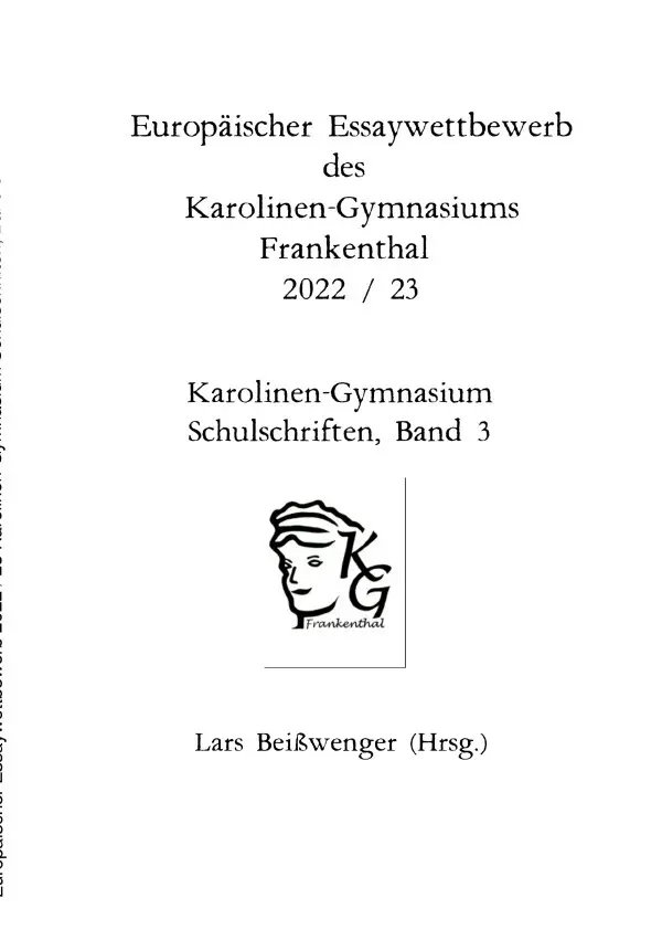 Cover: 9783819051005 | Europäischer Essaywettbewerb des Karolinen-Gymnasiums Frankenthal...