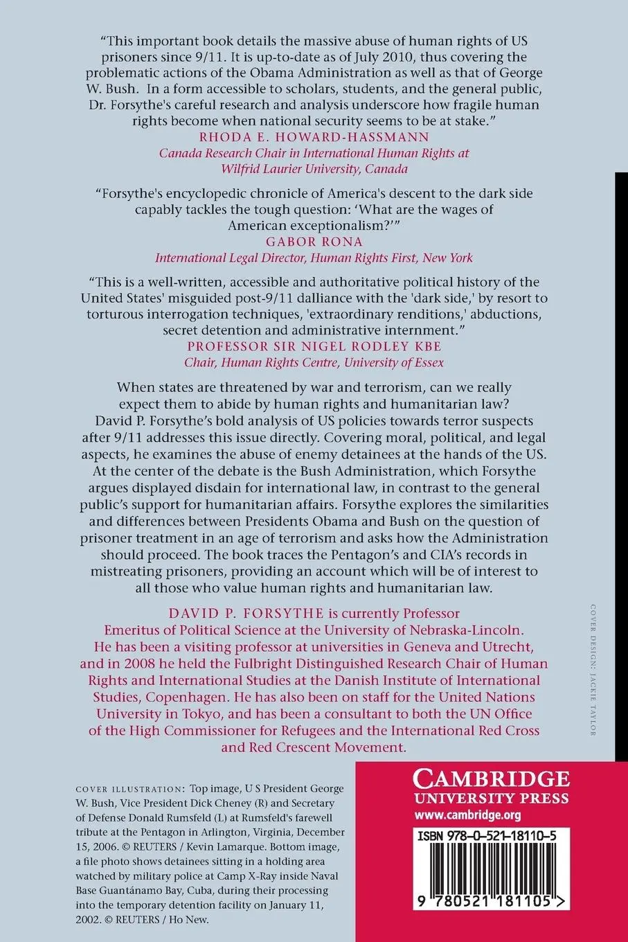 Rückseite: 9780521181105 | The Politics of Prisoner Abuse | David P. Forsythe | Taschenbuch