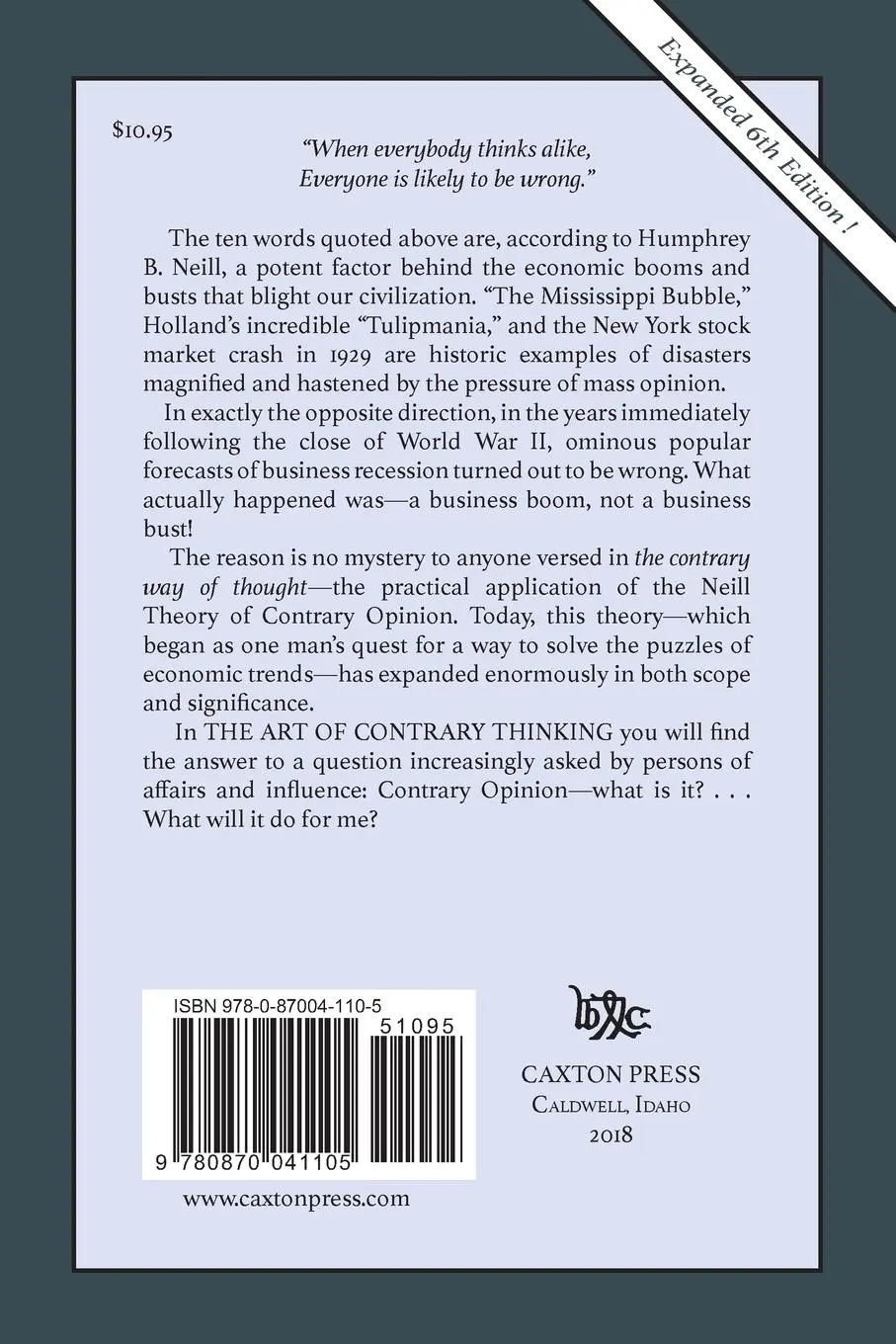 Rückseite: 9780870041105 | The Art of Contrary Thinking | Humphrey B Neill | Taschenbuch | 2018