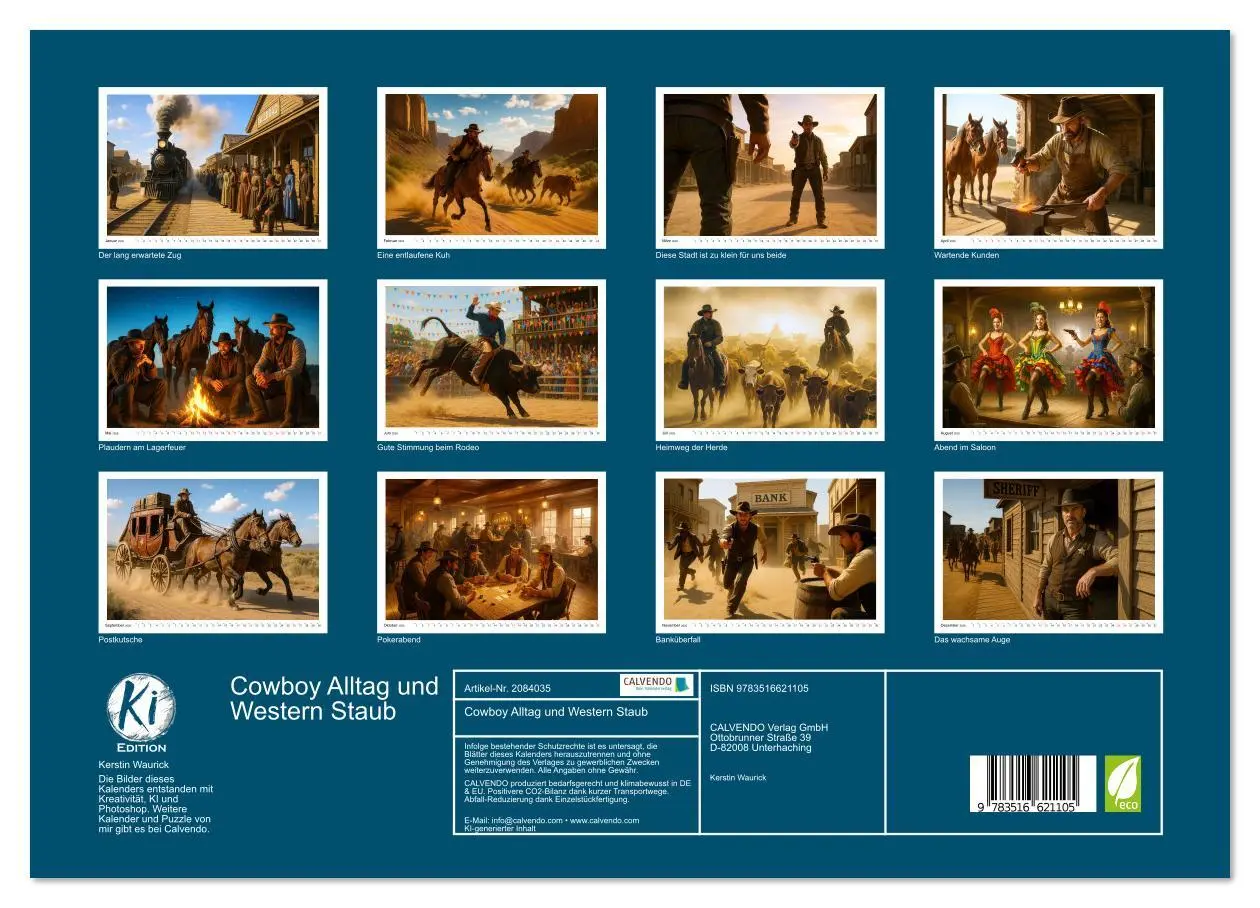 Bild: 9783516621105 | Cowboy Alltag und Western Staub (Wandkalender 2026 DIN A3 quer),...