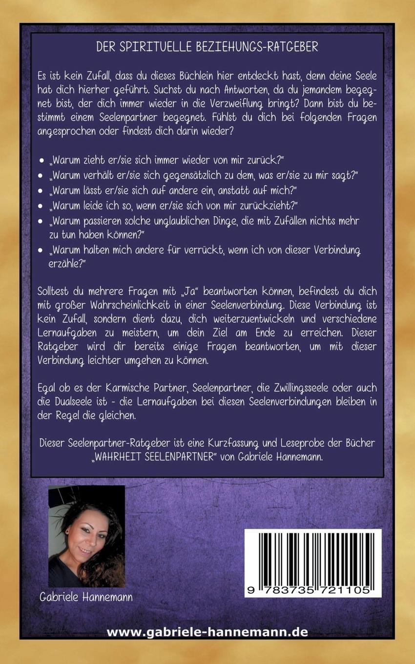 Rückseite: 9783735721105 | Seelenpartner-Ratgeber | Gabriele Hannemann | Taschenbuch | 56 S.