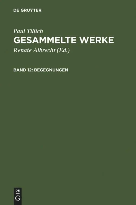 Cover: 9783771501105 | Begegnungen | Paul Tillich über sich selbst und andere | Paul Tillich