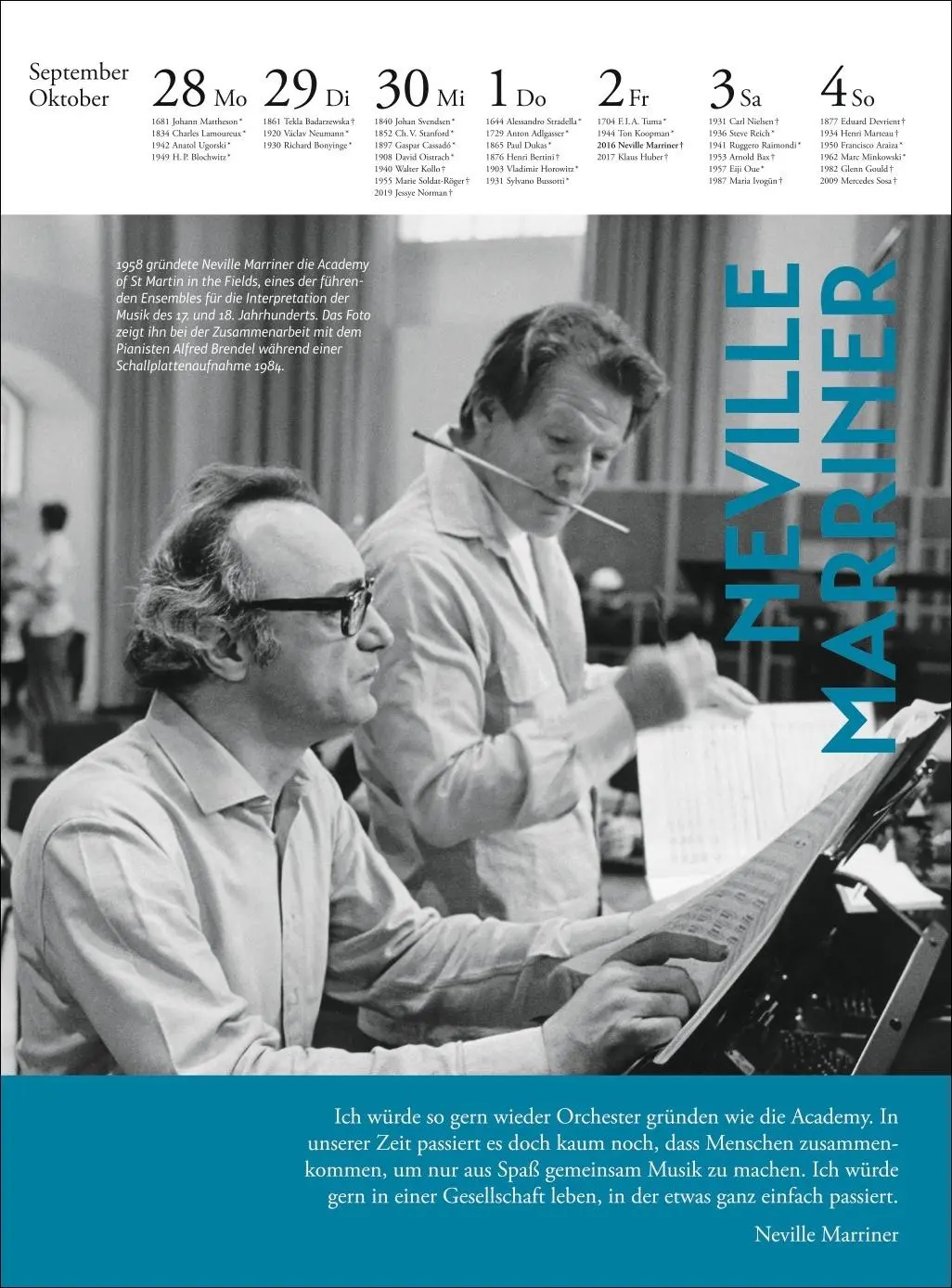 Bild: 9783840041105 | Der Musik Kalender Wochenkalender 2026 | Melanie Unseld | Kalender