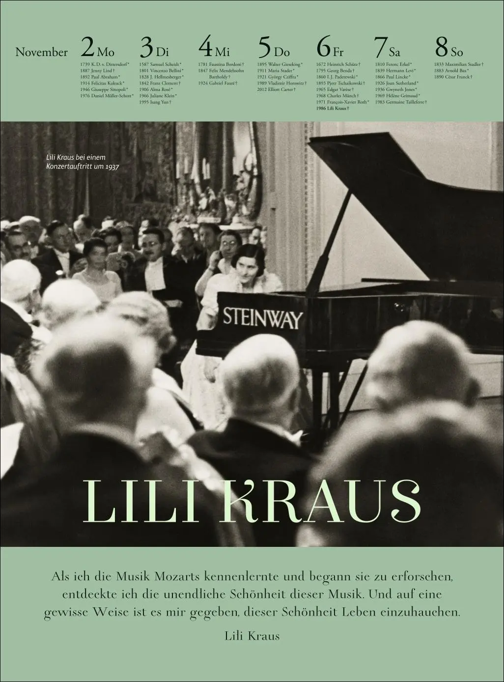 Bild: 9783840041105 | Der Musik Kalender Wochenkalender 2026 | Melanie Unseld | Kalender