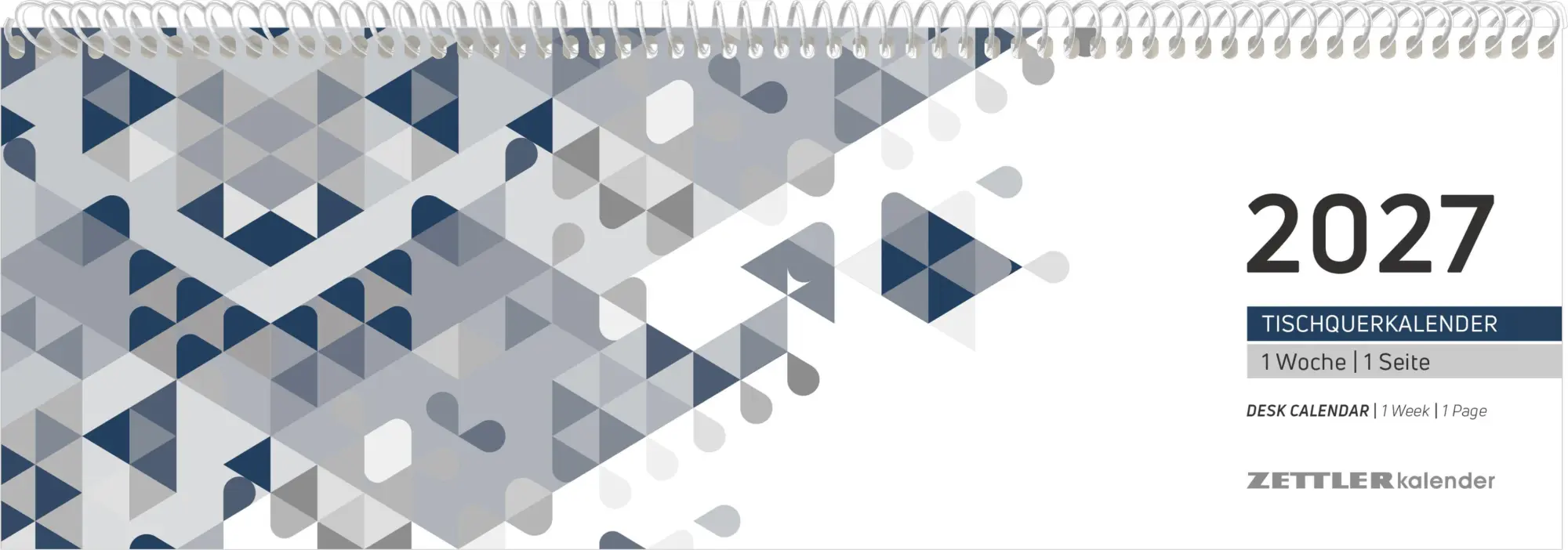 Tischquerkalender 1W/1S blau 2027