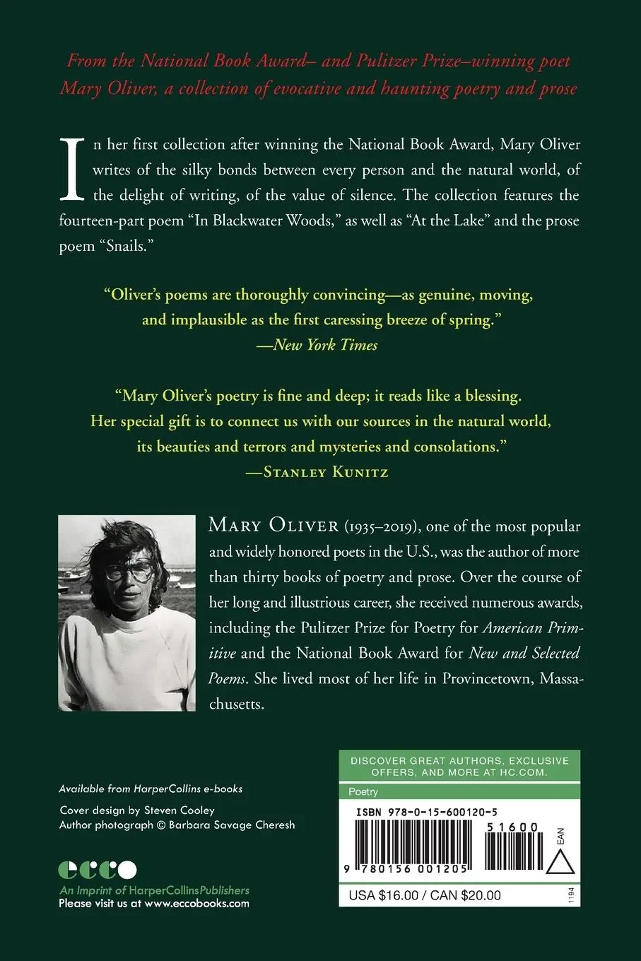 Rückseite: 9780156001205 | White Pine | Poems and Prose Poems | Mary Oliver | Taschenbuch | 1994