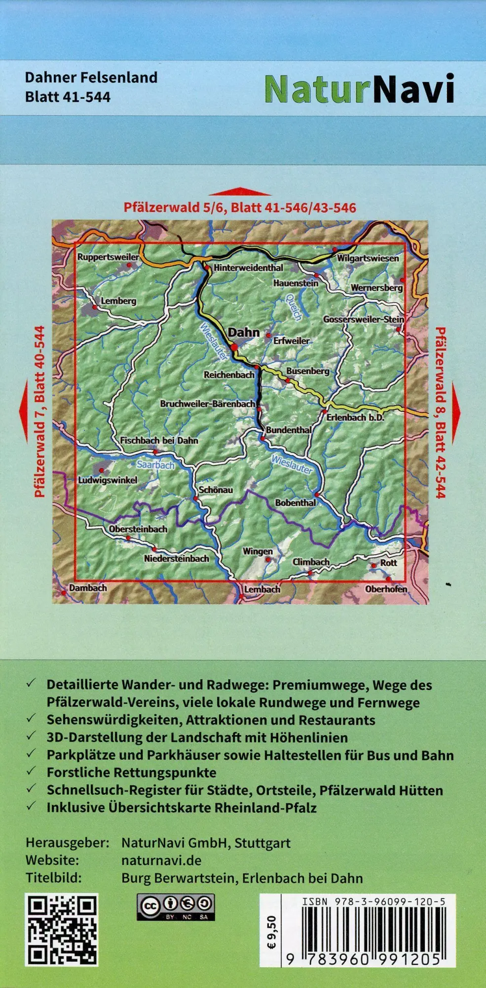 Bild: 9783960991205 | Dahner Felsenland, Blatt 41-544, 1 : 25 000 | (Land-)Karte | Deutsch