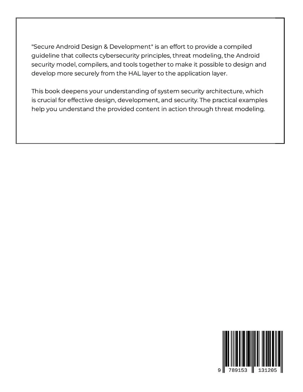 Rückseite: 9789153131205 | Secure Android Design and Development | Mohammad Hossein Heydarchi