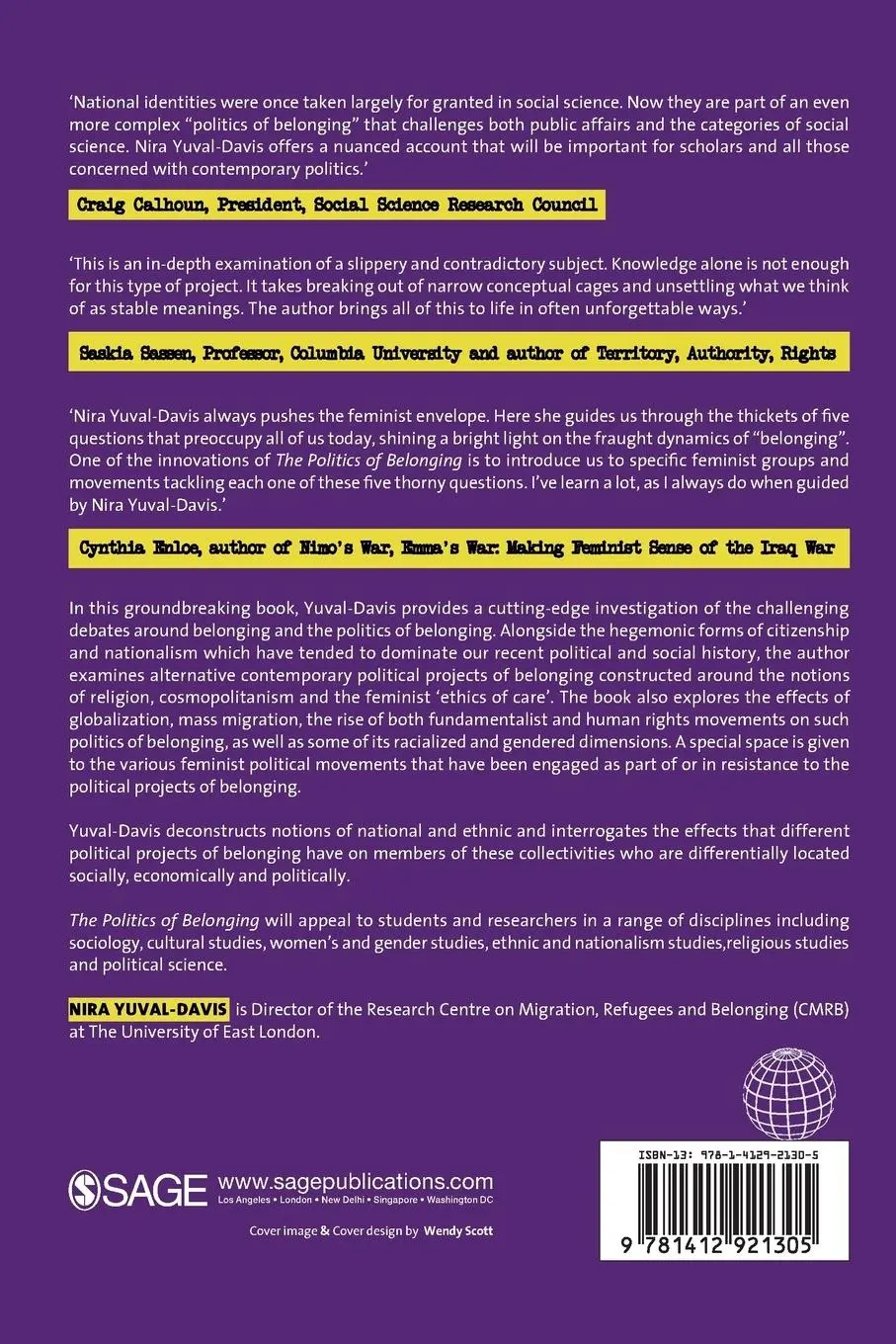Rückseite: 9781412921305 | The Politics of Belonging | Intersectional Contestations | Yuval-Davis