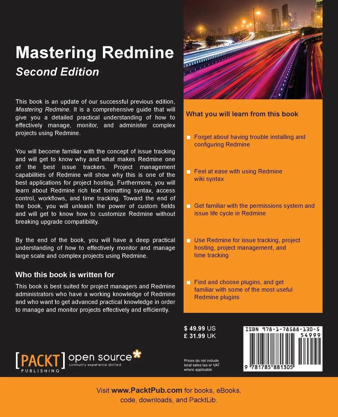Rückseite: 9781785881305 | Mastering Redmine - Second Edition | Andriy Lesyuk | Taschenbuch
