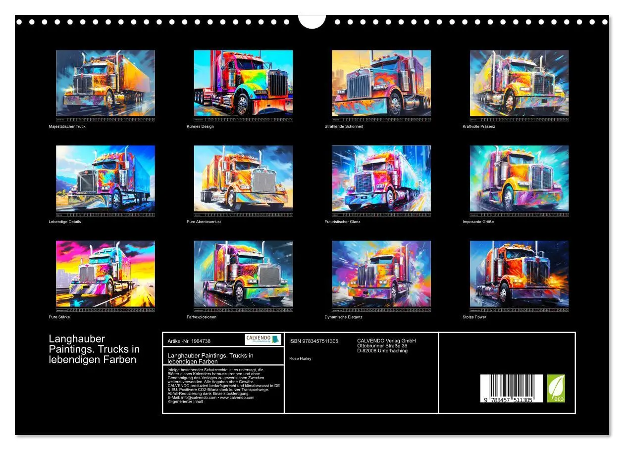 Bild: 9783457511305 | Langhauber Paintings. Trucks in lebendigen Farben (Wandkalender...
