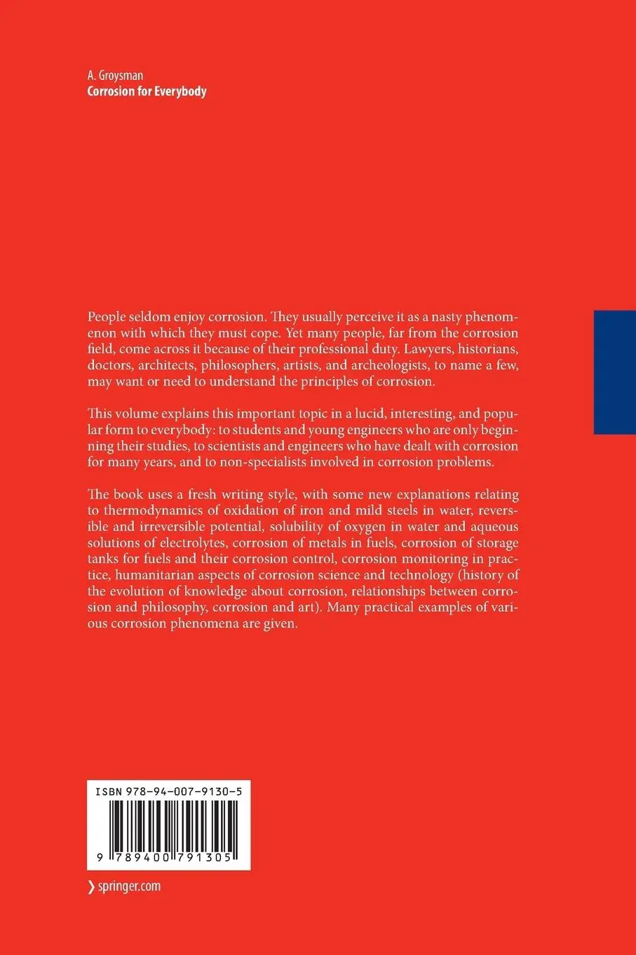 Rückseite: 9789400791305 | Corrosion for Everybody | Alec Groysman | Taschenbuch | xiv | Englisch