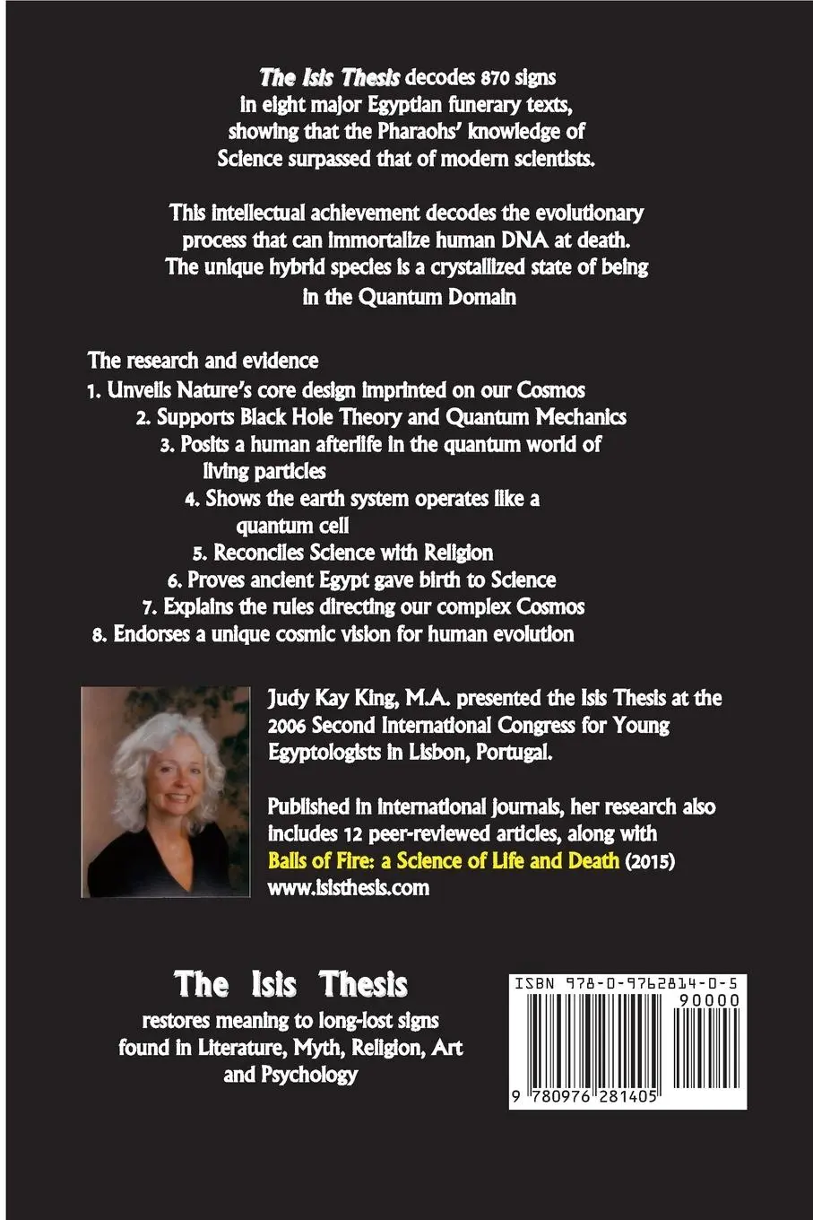 Rückseite: 9780976281405 | The Isis Thesis | a study decoding 870 Ancient Egyptian Signs | King