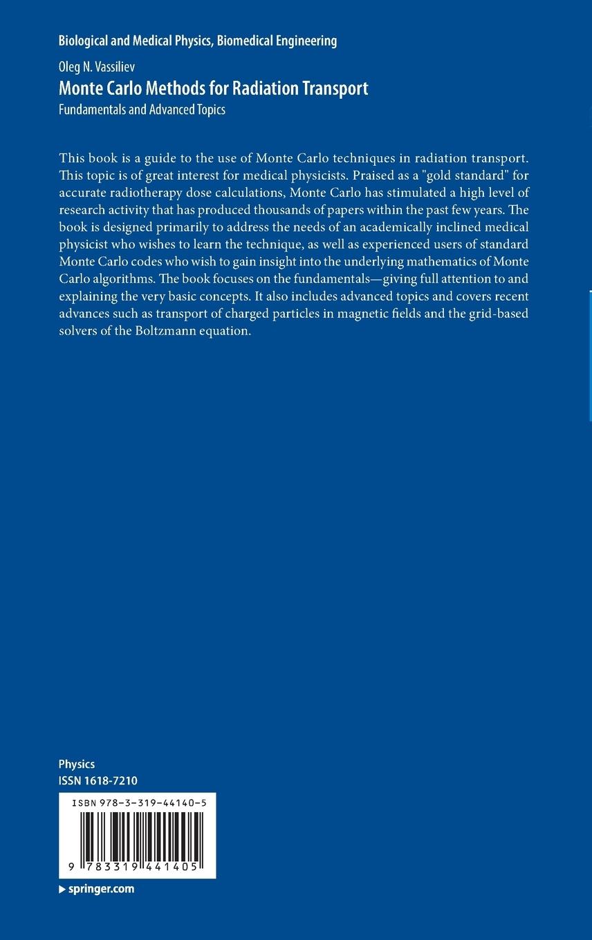 Rückseite: 9783319441405 | Monte Carlo Methods for Radiation Transport | Oleg N. Vassiliev | Buch