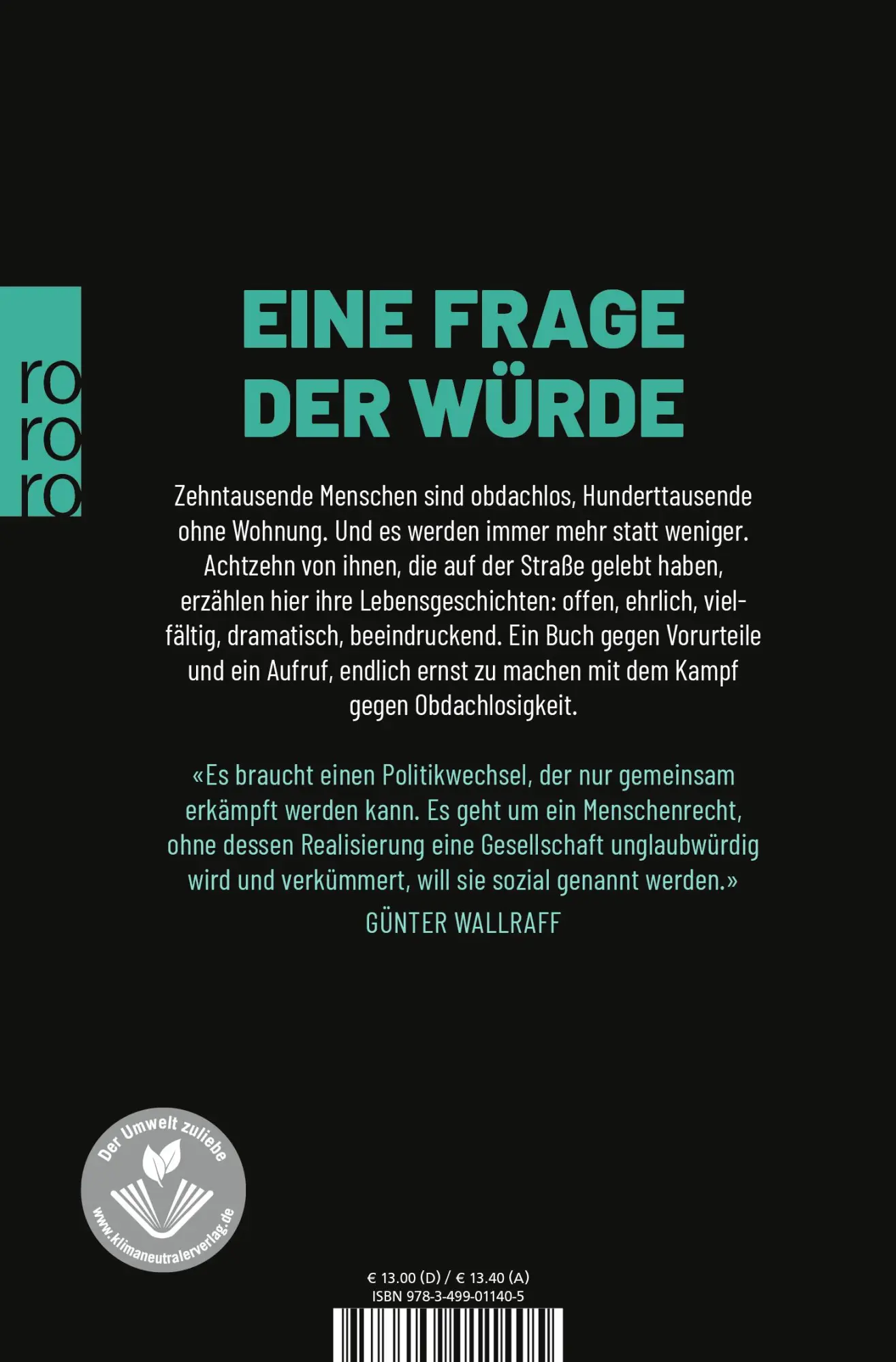 Rückseite: 9783499011405 | Deutschland ohne Dach | Richard Brox (u. a.) | Taschenbuch | 288 S.