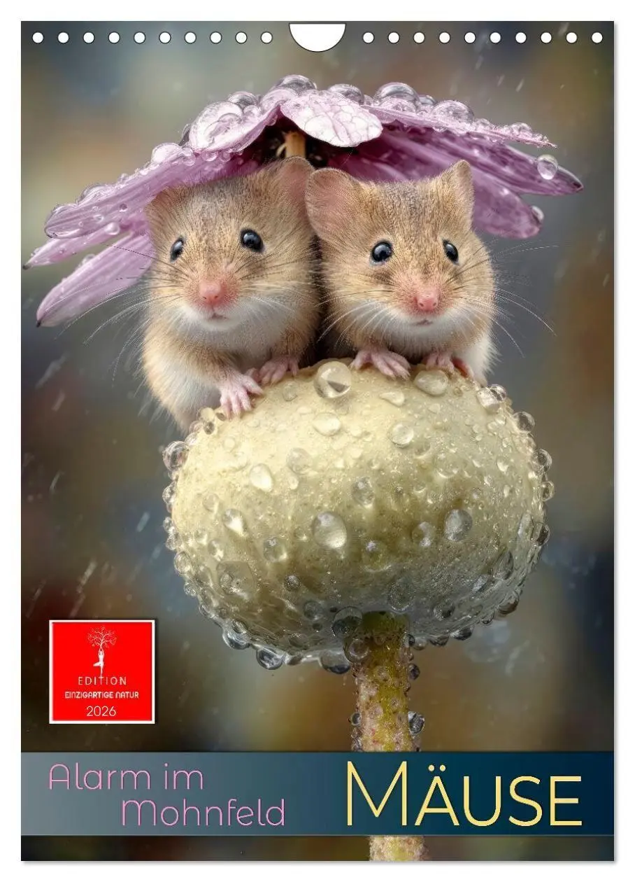 Cover: 9783516691405 | Mäuse - Alarm im Mohnfeld (Wandkalender 2026 DIN A4 hoch), CALVENDO...