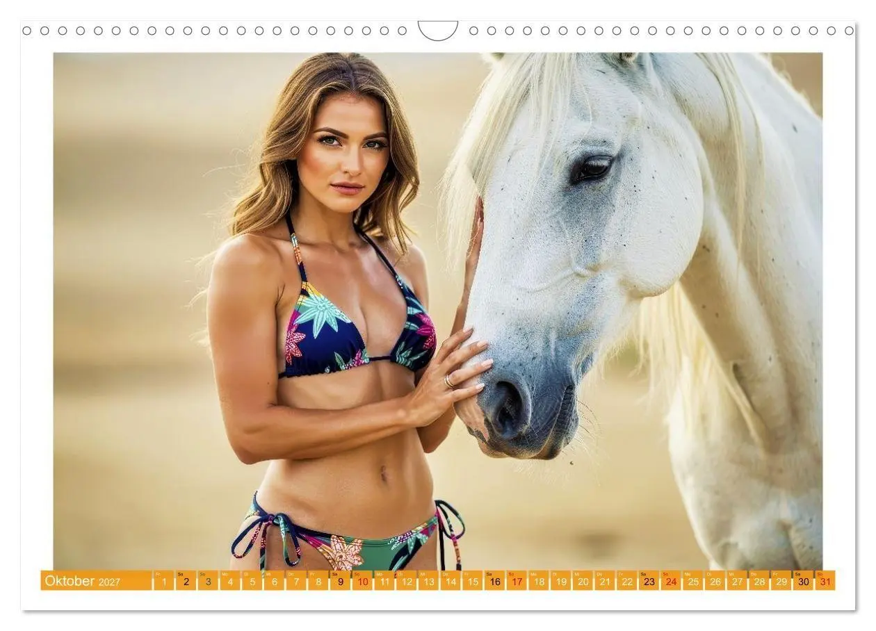 Bild: 9783516761405 | Sexy - Model mit Pferd (Wandkalender 2027 DIN A3 quer), CALVENDO...