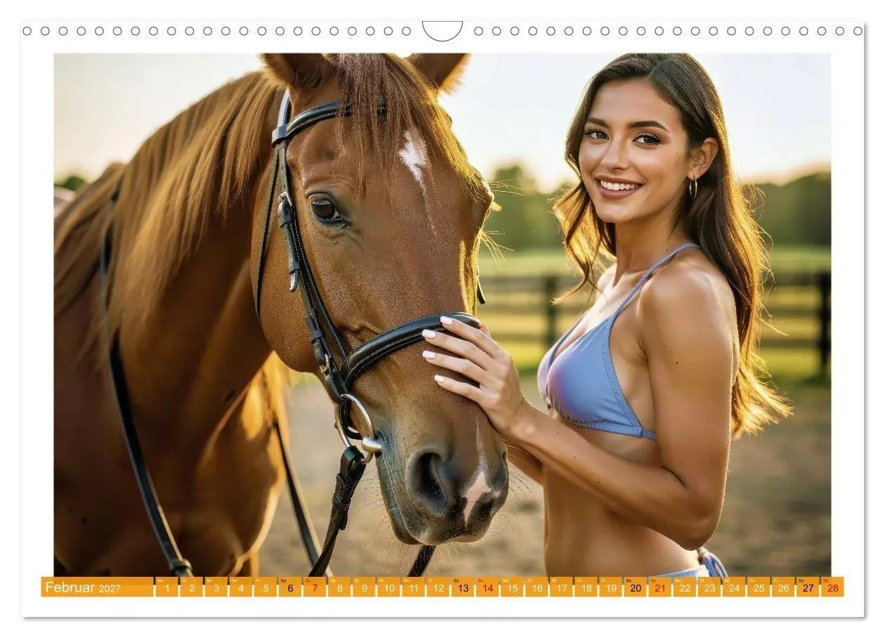 Bild: 9783516761405 | Sexy - Model mit Pferd (Wandkalender 2027 DIN A3 quer), CALVENDO...