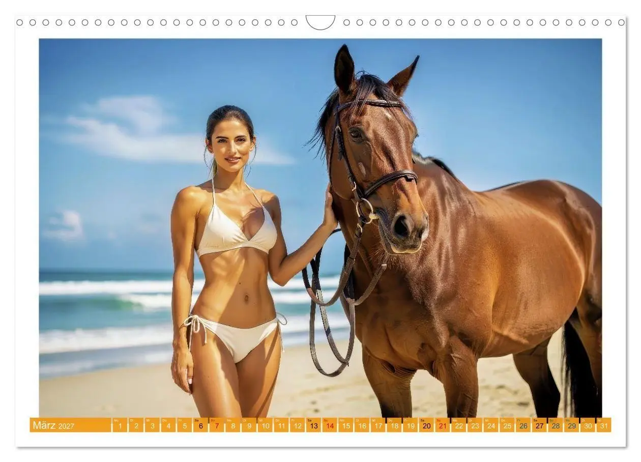 Bild: 9783516761405 | Sexy - Model mit Pferd (Wandkalender 2027 DIN A3 quer), CALVENDO...