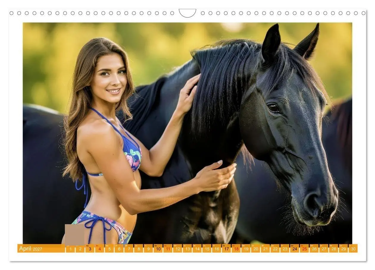 Bild: 9783516761405 | Sexy - Model mit Pferd (Wandkalender 2027 DIN A3 quer), CALVENDO...