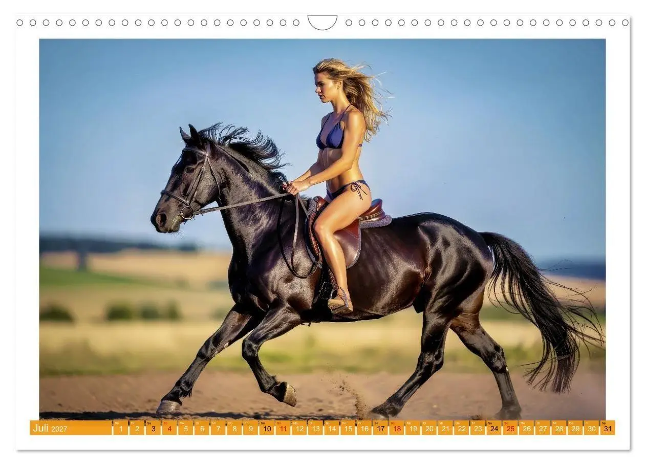 Bild: 9783516761405 | Sexy - Model mit Pferd (Wandkalender 2027 DIN A3 quer), CALVENDO...