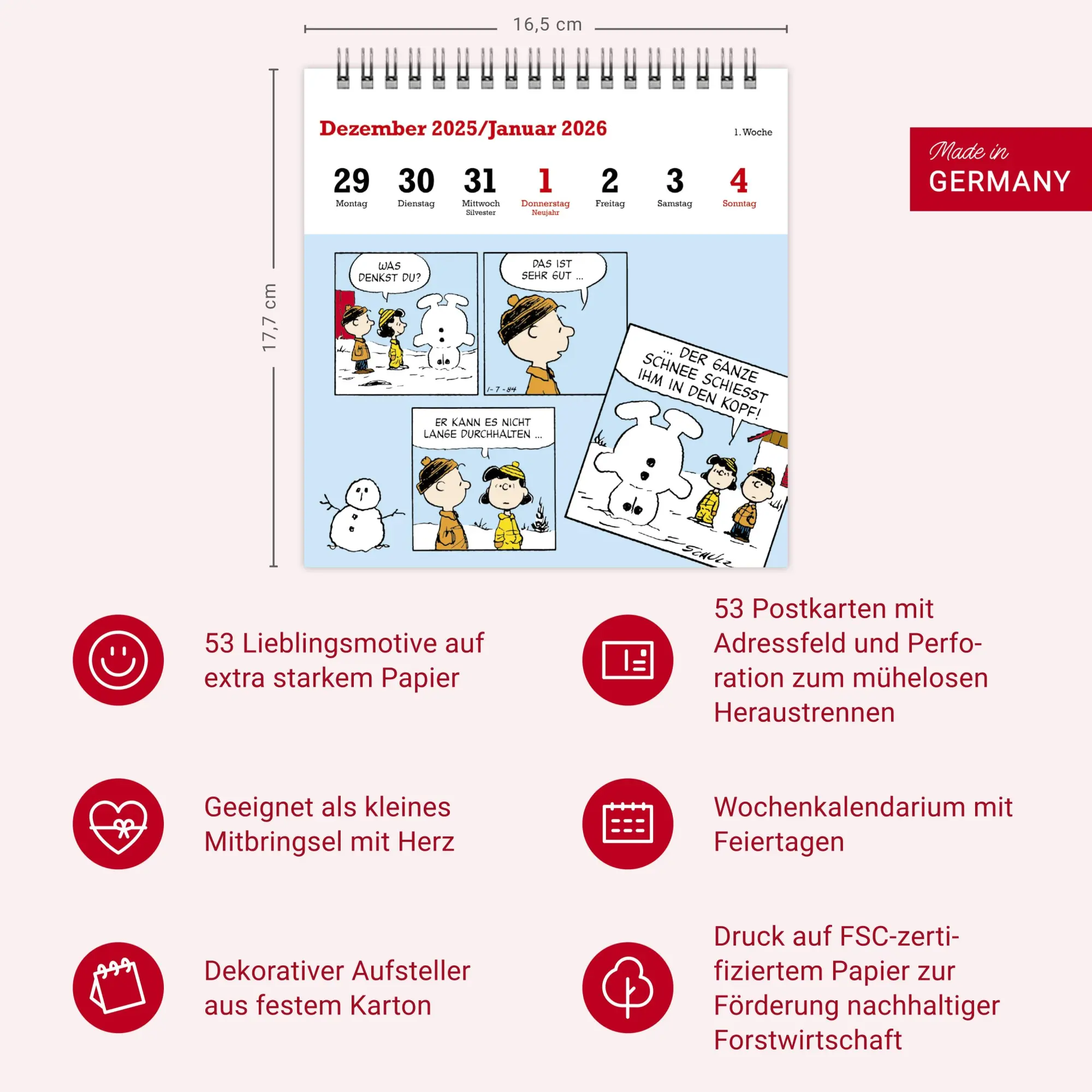 Bild: 9783756411405 | Peanuts Premium-Postkartenkalender 2026 | Heye | Kalender | 54 S.