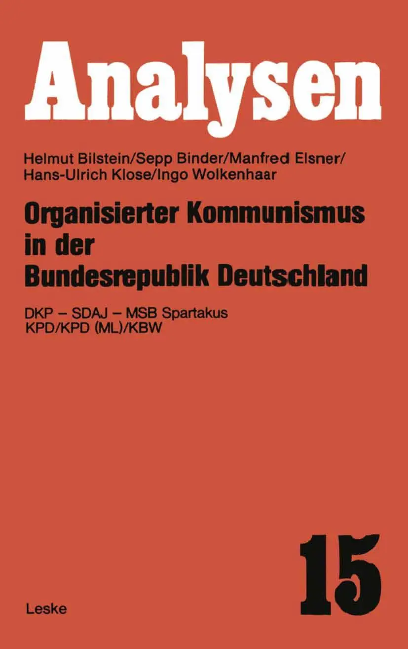 Cover: 9783810001405 | Organisierter Kommunismus in der Bundesrepublik Deutschland | Bilstein