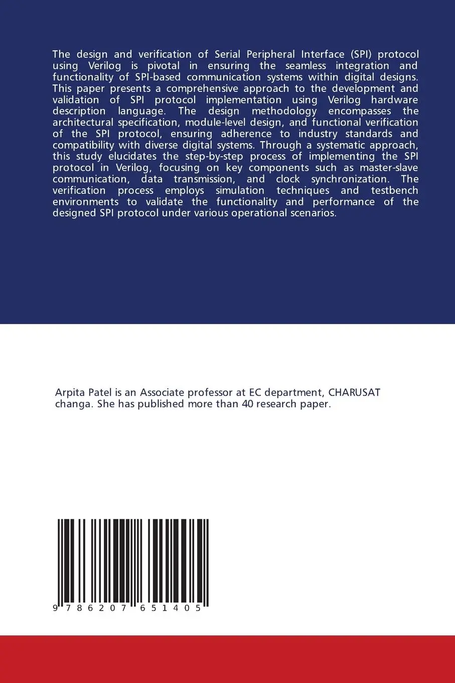 Rückseite: 9786207651405 | Design and Verification of SPI Protocol using Verilog | Arpita Patel