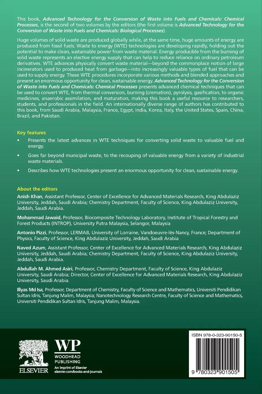 Rückseite: 9780323901505 | Advanced Technology for the Conversion of Waste into Fuels and...