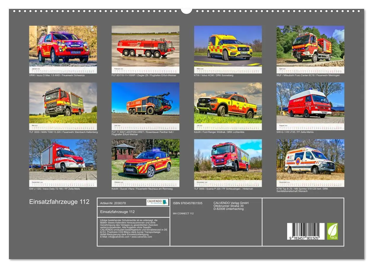 Bild: 9783457801505 | Einsatzfahrzeuge 112 (hochwertiger Premium Wandkalender 2026 DIN A2...
