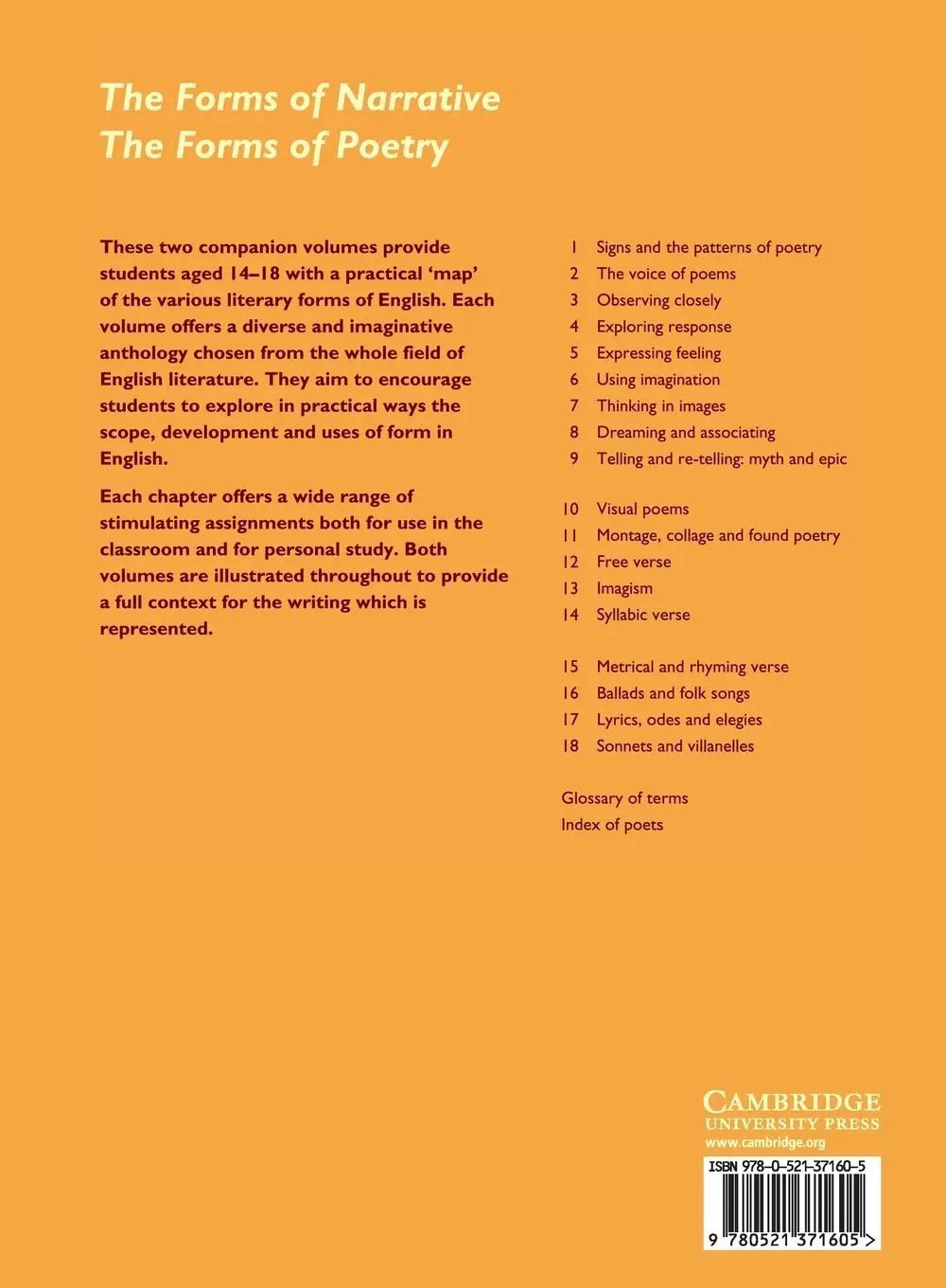 Rückseite: 9780521371605 | The Forms of Poetry | Peter Abbs (u. a.) | Taschenbuch | Englisch