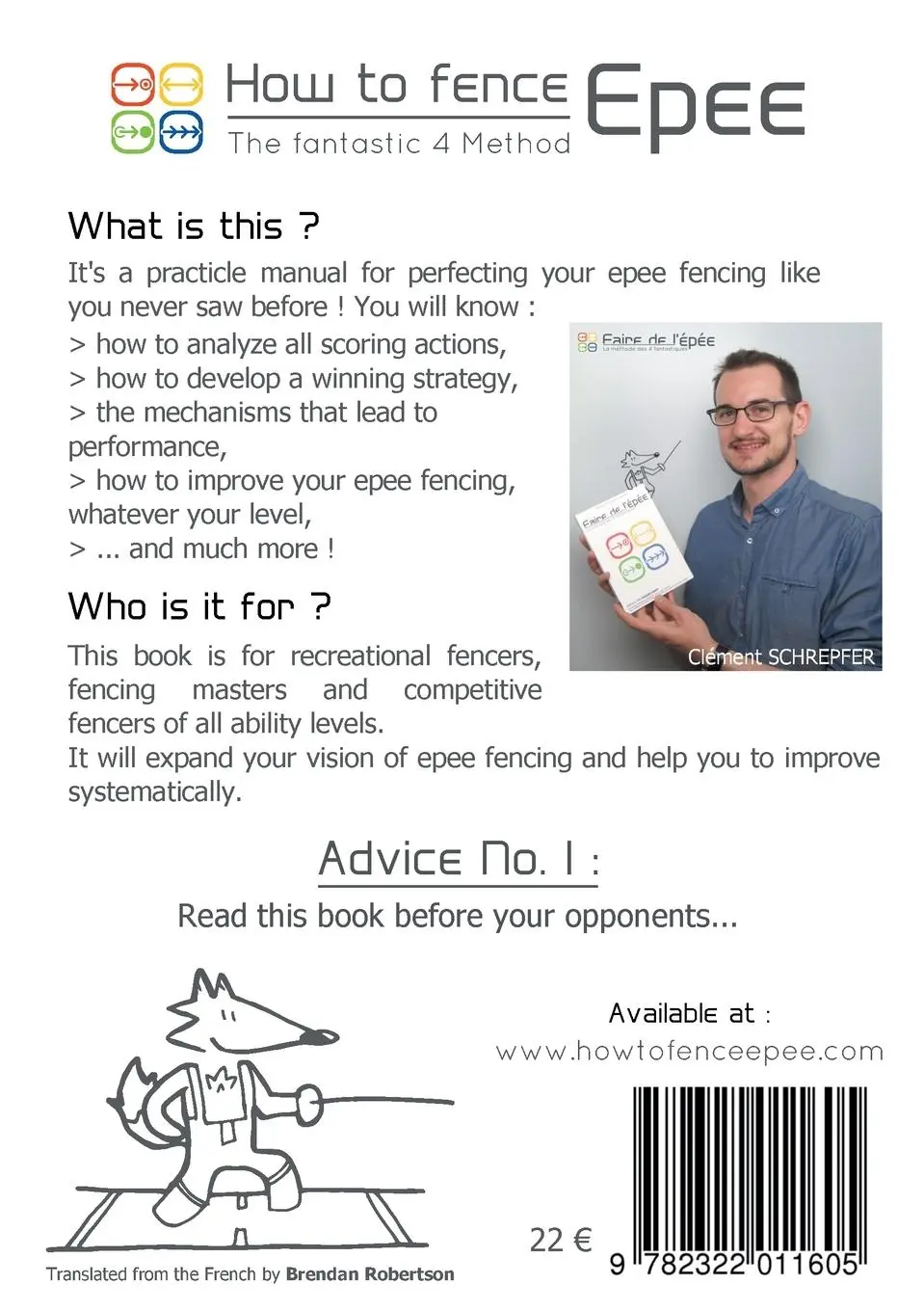 Rückseite: 9782322011605 | How to fence epee -The fantastic 4 method | Clément Schrepfer | Buch