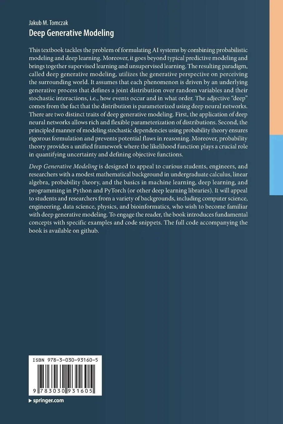 Rückseite: 9783030931605 | Deep Generative Modeling | Jakub M. Tomczak | Taschenbuch | xviii