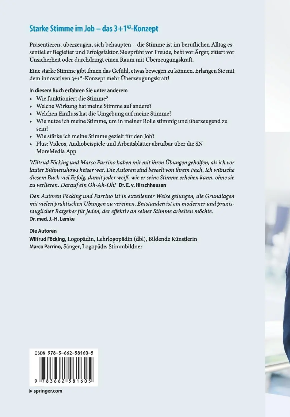 Rückseite: 9783662581605 | Starke Stimme - Stark im Job | Marco Parrino (u. a.) | Taschenbuch