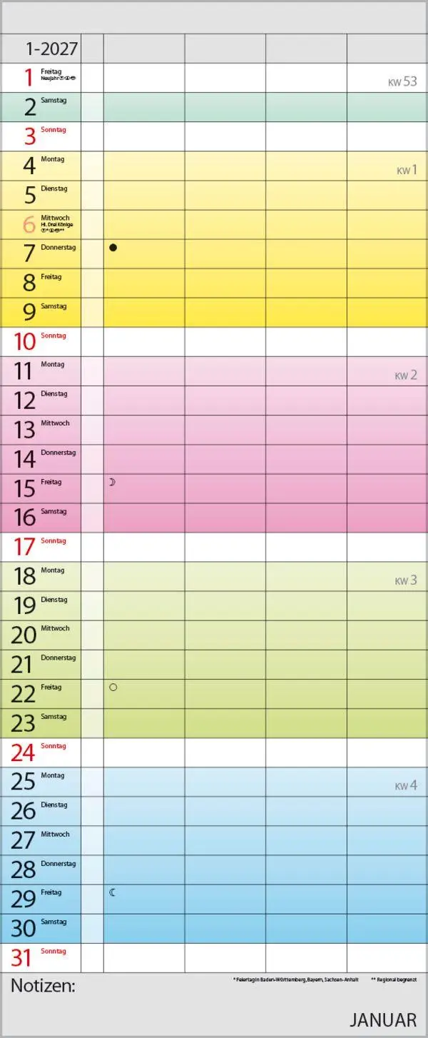 Bild: 9783819301605 | Familienplaner Farbenspiel 2027 | Verlag Korsch | Kalender | 14 S.
