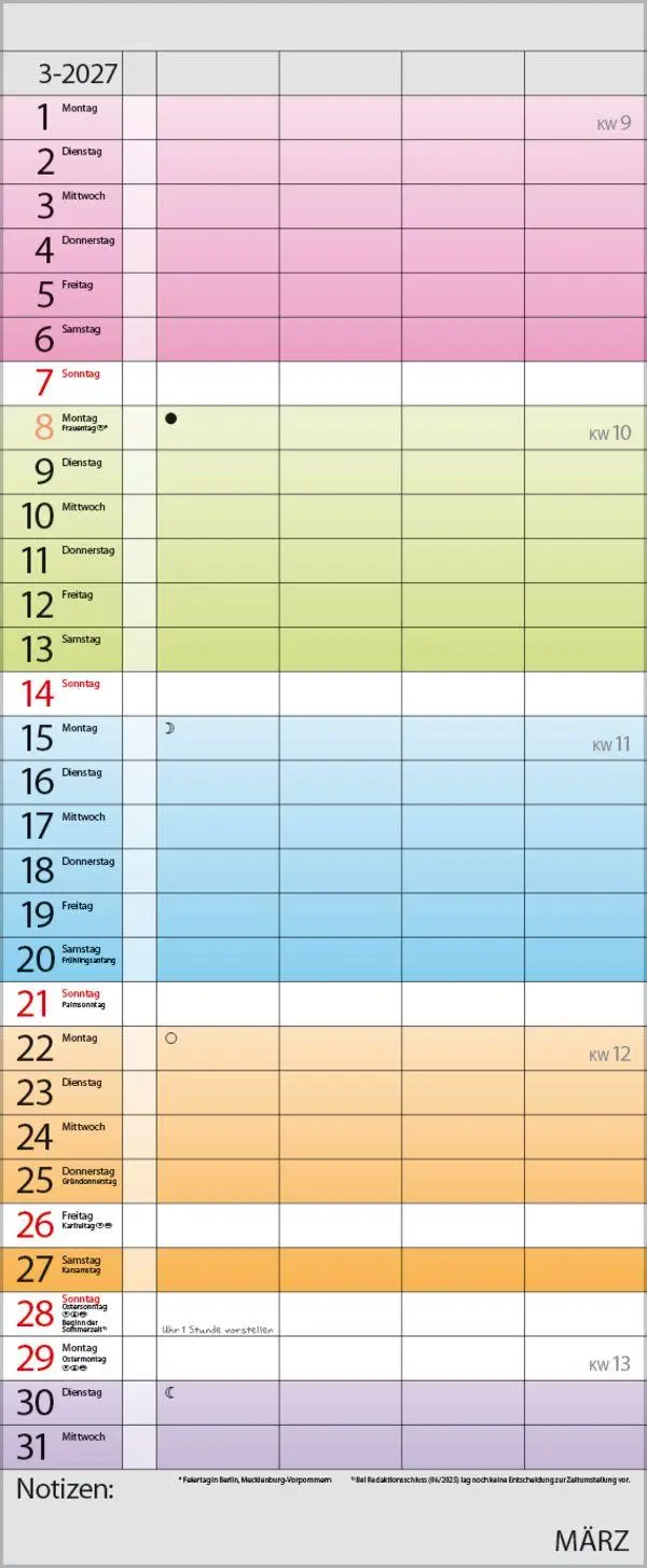 Bild: 9783819301605 | Familienplaner Farbenspiel 2027 | Verlag Korsch | Kalender | 14 S.