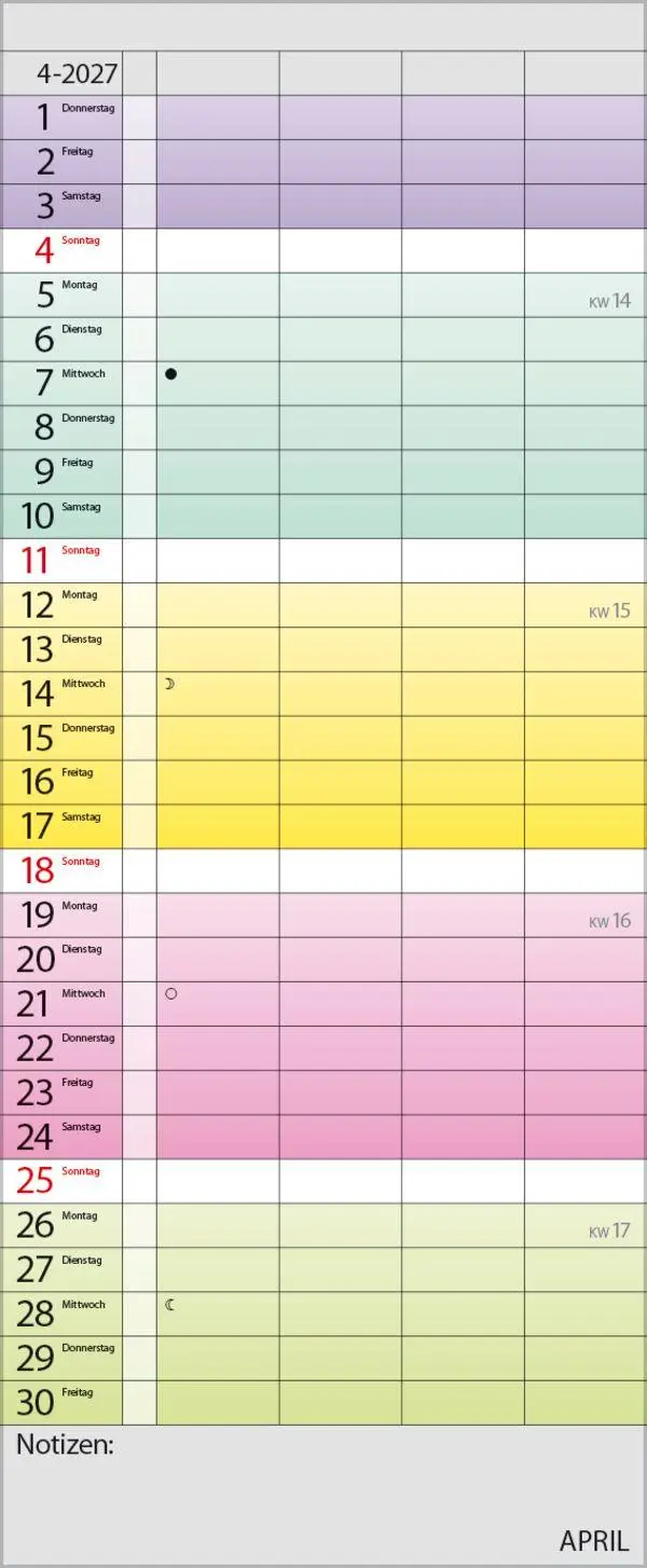 Bild: 9783819301605 | Familienplaner Farbenspiel 2027 | Verlag Korsch | Kalender | 14 S.