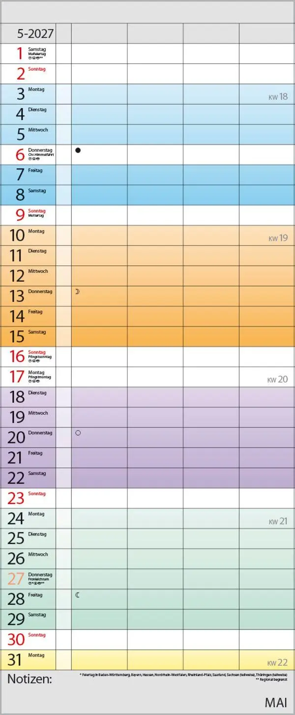 Bild: 9783819301605 | Familienplaner Farbenspiel 2027 | Verlag Korsch | Kalender | 14 S.