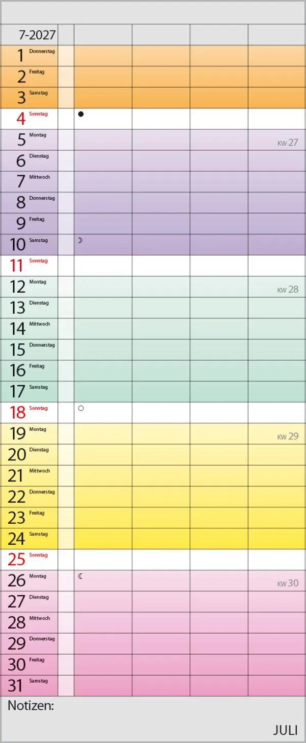 Bild: 9783819301605 | Familienplaner Farbenspiel 2027 | Verlag Korsch | Kalender | 14 S.