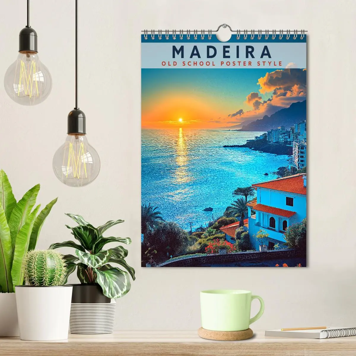 Bild: 9783516281705 | Madeira - Old School Poster Style (Wandkalender 2026 DIN A4 hoch),...