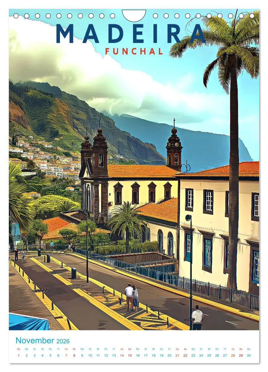 Bild: 9783516281705 | Madeira - Old School Poster Style (Wandkalender 2026 DIN A4 hoch),...
